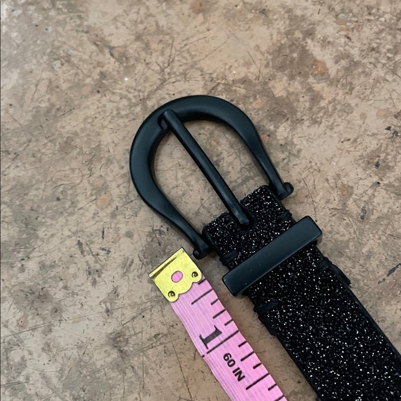 AllSaints Luna Sparkle Skinny Leather Black Western Belt Size Medium NWOT main image 16